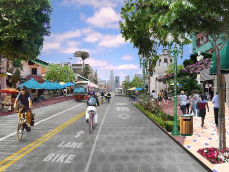 What a Future Complete Street might look like for Sixth Street near Alvarado
